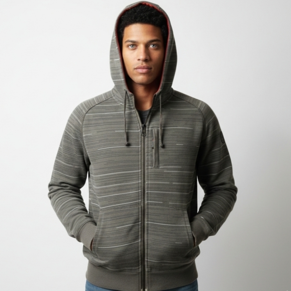 Lululemon Men's Scuba Hoodie XL Gray Stripes Heavy
